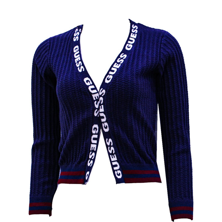 Guess Women Long Sleeve Navy Color Cardigan - Medium