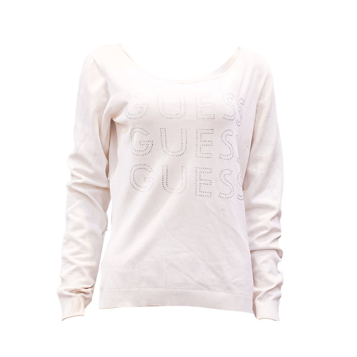 Guess Women Long Sleeve White Winter Top