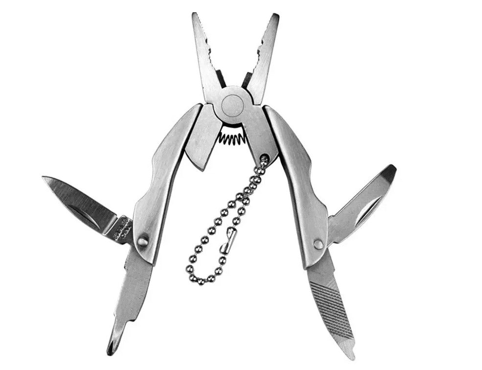 EDC Tools Travel Kits Portable Multifunction Folding Plier Stainless Steel Foldaway Knife Keychain Screwdriver Camping Survival