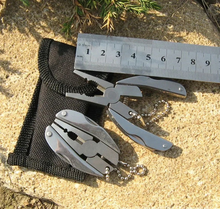 EDC Tools Travel Kits Portable Multifunction Folding Plier Stainless Steel Foldaway Knife Keychain Screwdriver Camping Survival