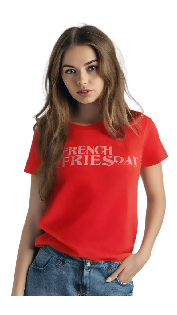 Guess Women Logo Front T-shirt - Red Color