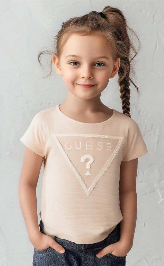 Guess Kids Cotton T-shirt Orange Color