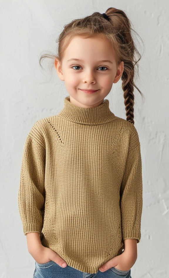 Zara Kids /Knitted Jumper With Long Sleeves - Beige