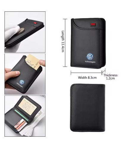 Volkswagen Leather Wallet with Sleek and Stylish and Design - Black