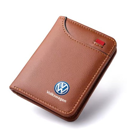 Volkswagen Leather Wallet with Sleek and Stylish and Design - Brown