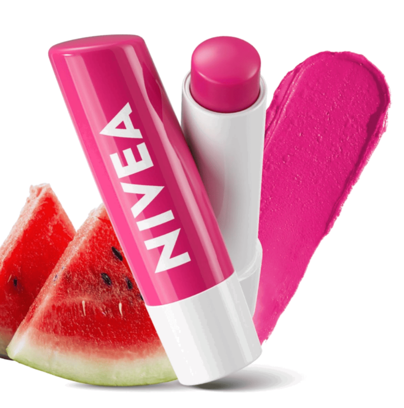 NIVEA العناية بالشفاه، مرطب شفاه ملون بزبدة الشيا والزيوت المغذية وفيتامين C وE، 3 في 1 ترطيب وإصلاح (للشفاه الجافة) ولون
