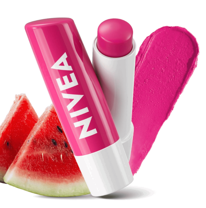NIVEA العناية بالشفاه، مرطب شفاه ملون بزبدة الشيا والزيوت المغذية وفيتامين C وE، 3 في 1 ترطيب وإصلاح (للشفاه الجافة) ولون