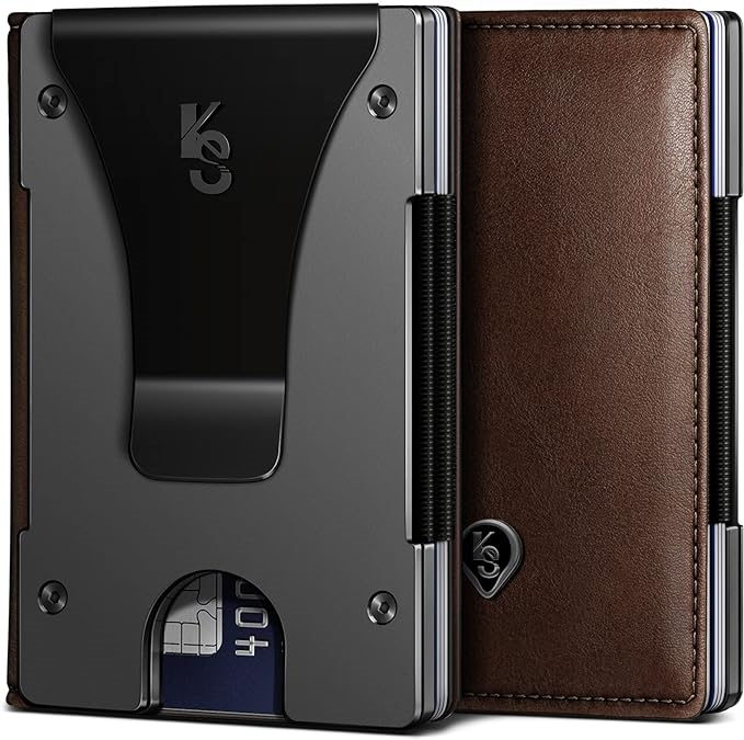 BULLIANT Mens Wallet Money Clip, Slim Wallet Card Case Expandable for 11 Cards RFID Blocking,One Card Size