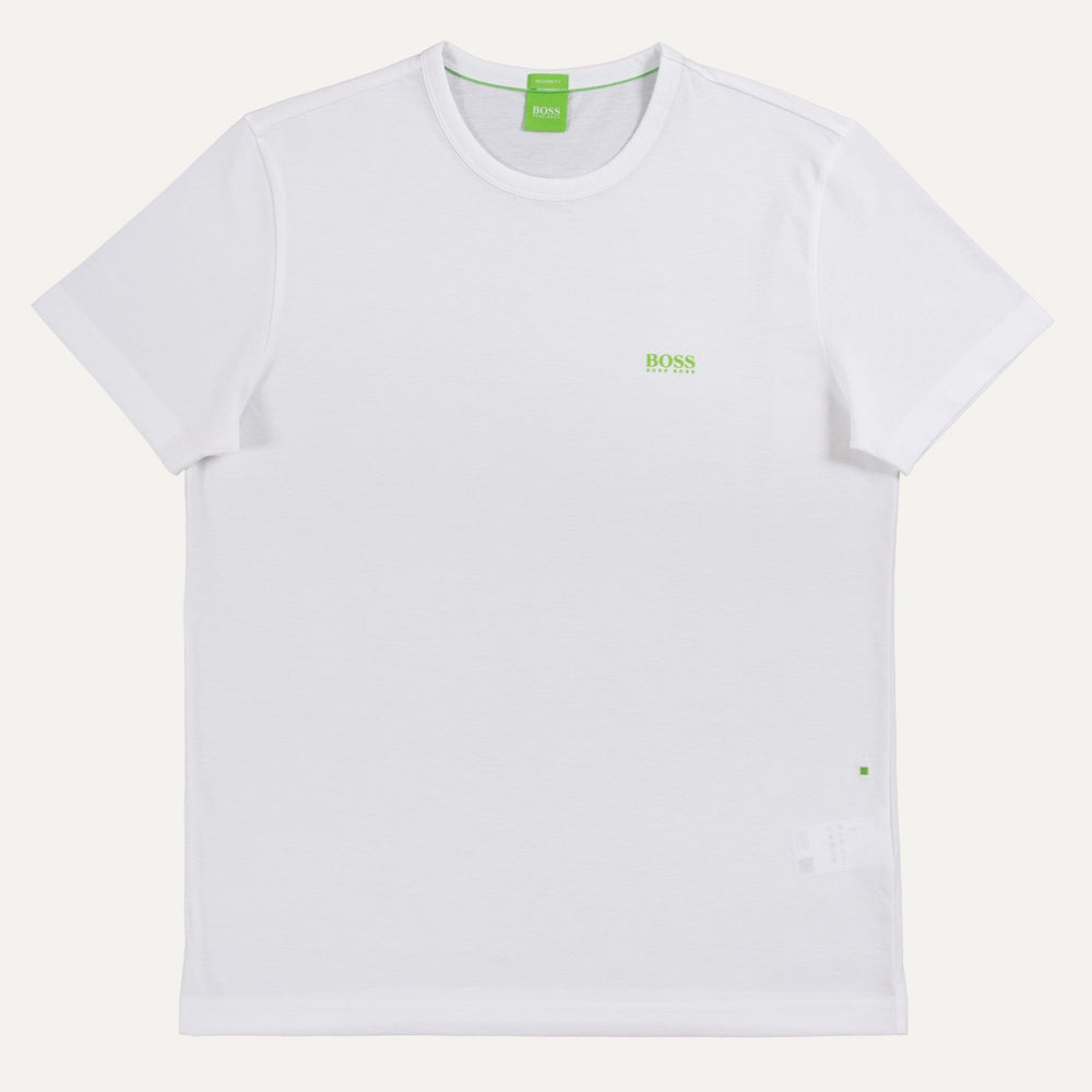 HUGO BOSS GREEN CLASSIC LOGO PRINTED T-SHIRT WHITE Regular Fit - Size Large - 3alababak