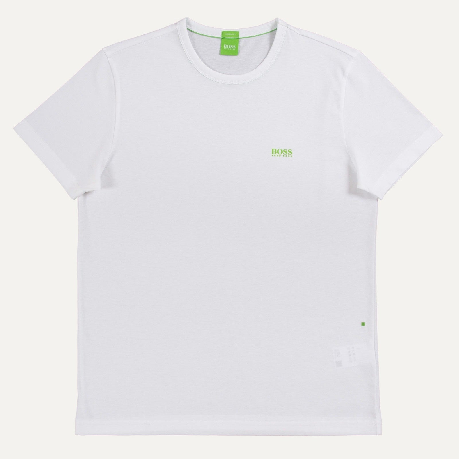 HUGO BOSS GREEN CLASSIC LOGO PRINTED T-SHIRT WHITE Regular Fit - Size Large - 3alababak