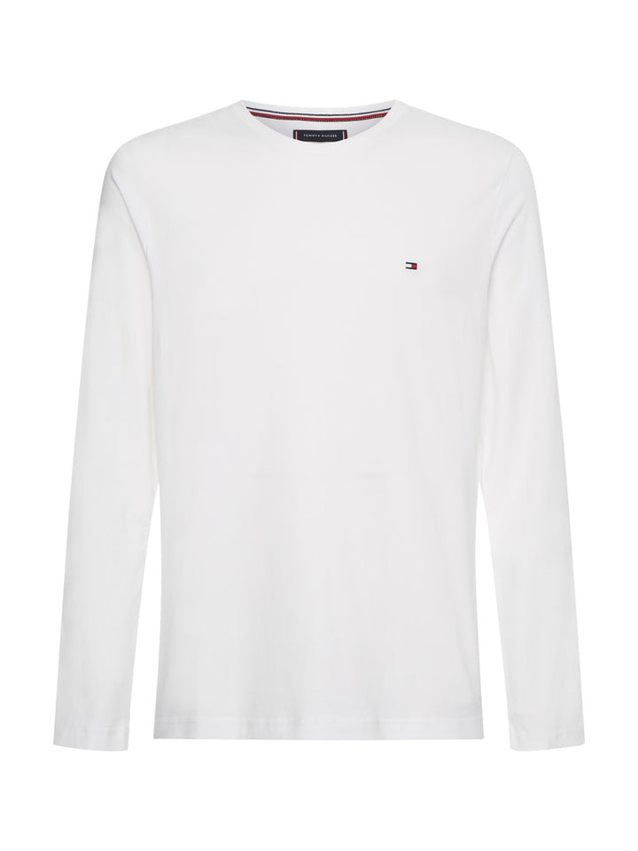 Tommy Hilfiger Men's Long Sleeve Slim Fit White Tee, X-Large