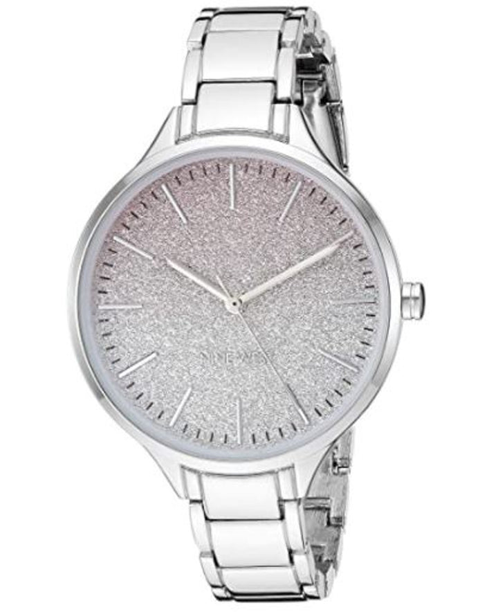 Nine West Women's Silver-Tone Bracelet Watch, NW/2337OMSV