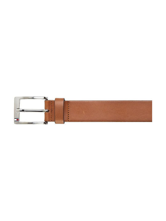 Tommy Hilfiger Men's Brown Leather New Aly Belt - Dark Tan, 115 cm - 3alababak