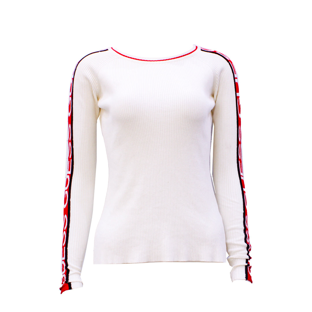 Guess Women Long Sleeve Off White Pullover - XS