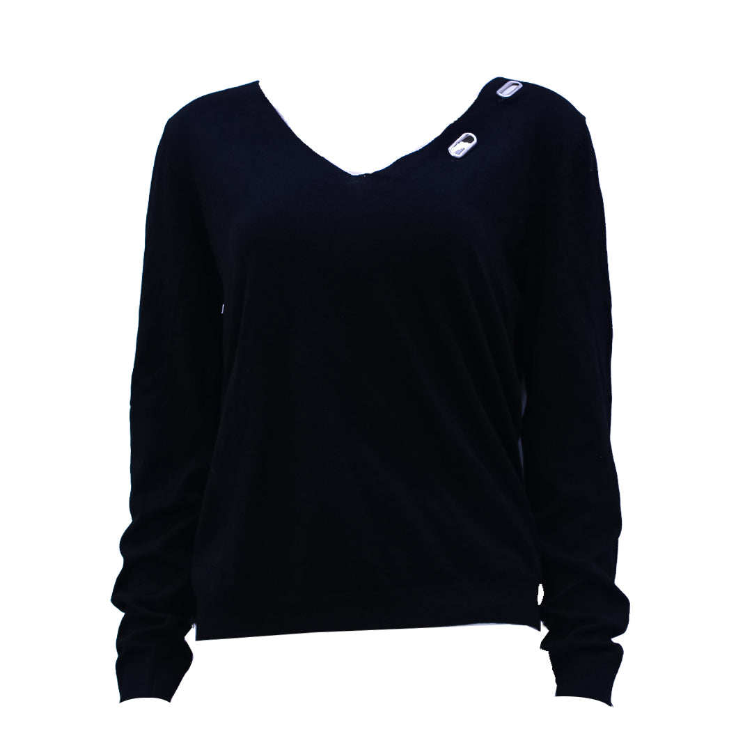 Guess Women Long Sleeve Black Winter Top - Large