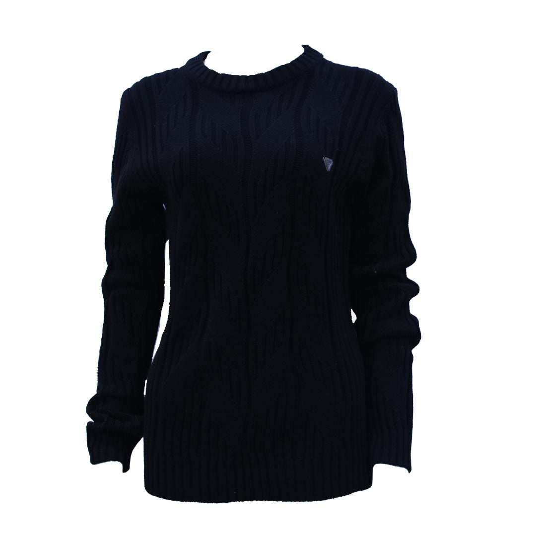 Guess Women Long Sleeve Black Pullover - Xsmall