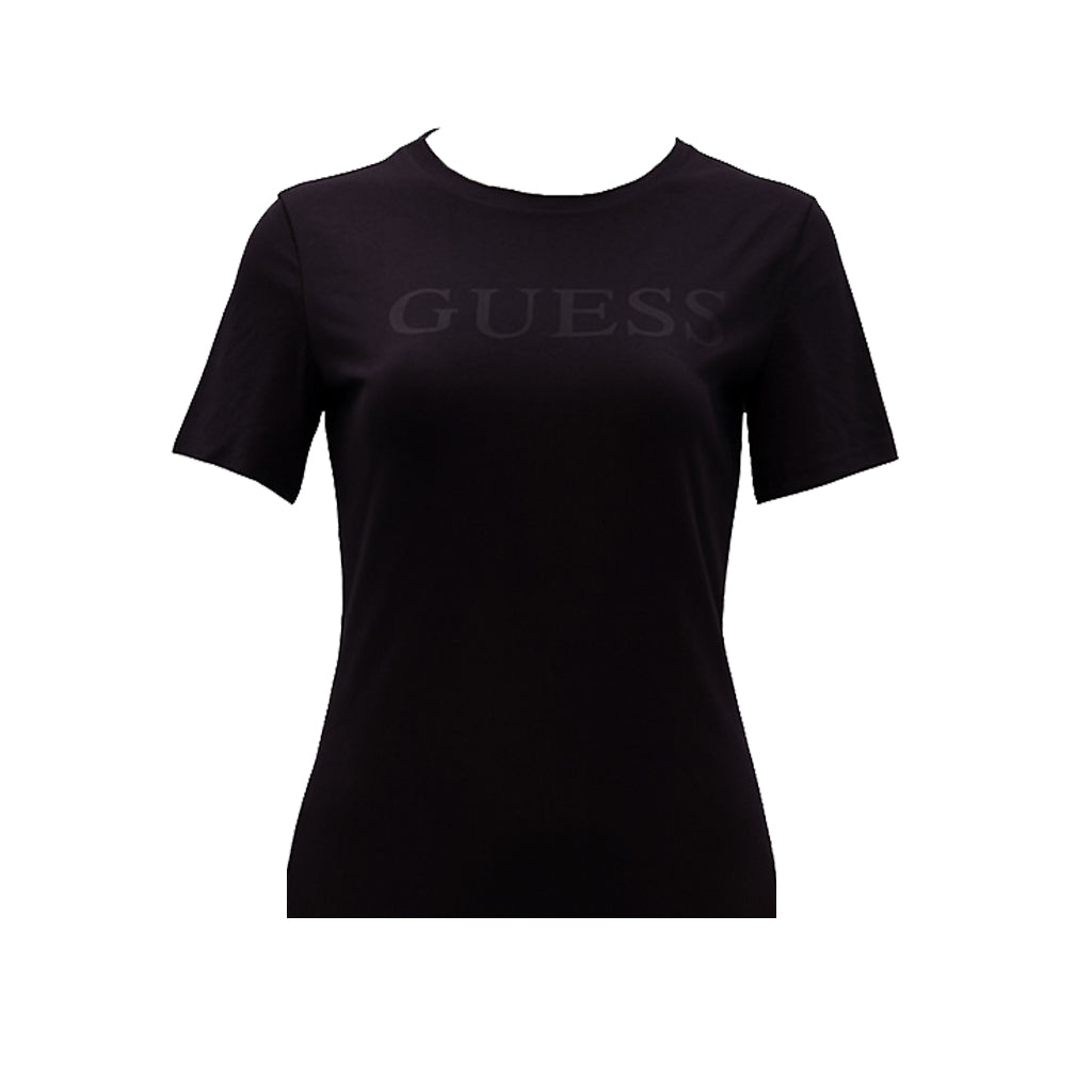 Guess Women Front Logo T-shirt Black Color