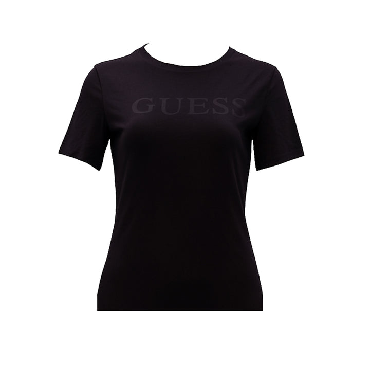 Guess Women Front Logo T-shirt Black Color