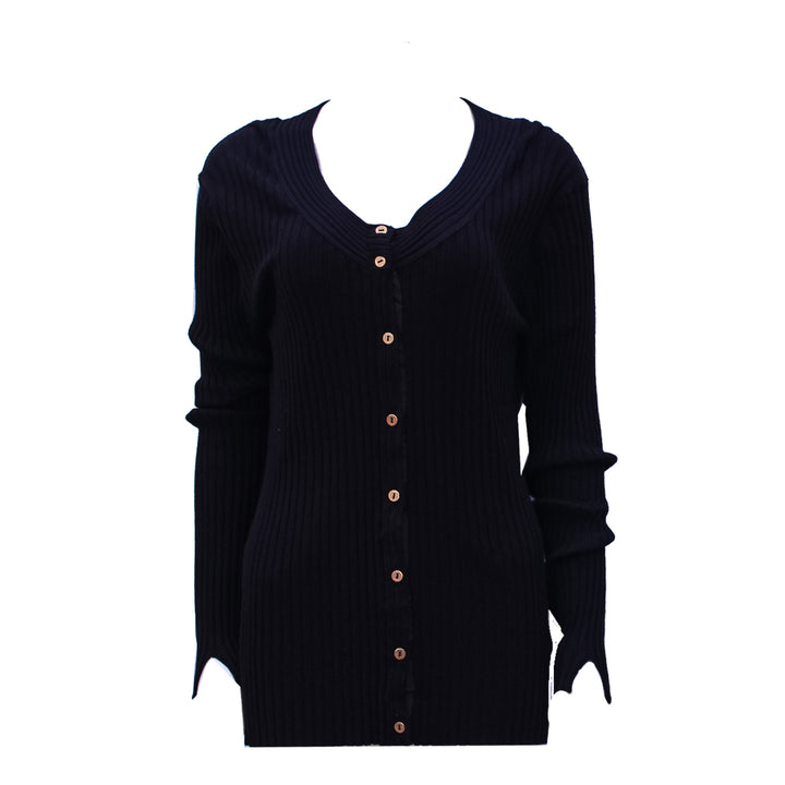 Guess Women Long Sleeve Black Cardigan - Xlarge