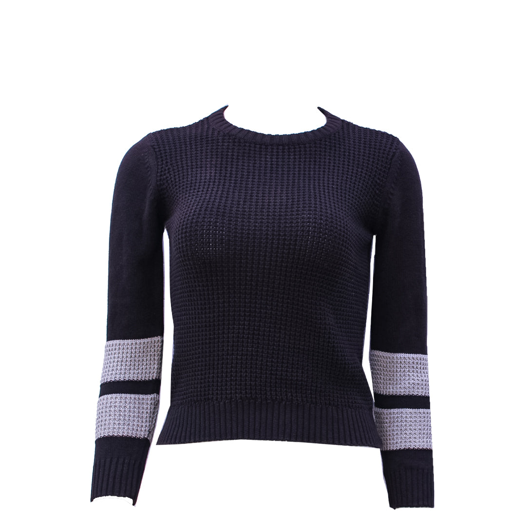 Guess Women Long Sleeve Black/Grey Pullover - Small