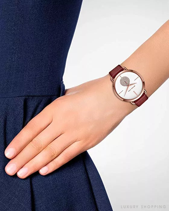 Michael Kors Women's Portia Watch Analog-Quartz Leather Calfskin Strap Model MK2711