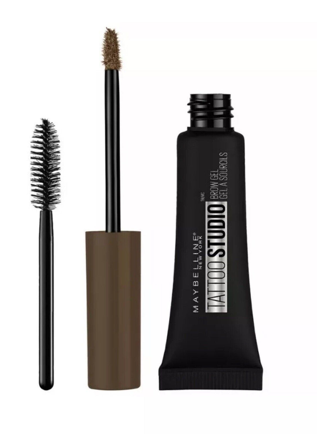 Maybelline TattooStudio Longwear Waterproof Eyebrow Gel Makeup for Fully Defined Brows, Spoolie Applicator Included, Lasts Up To 2 Days, Chocolate Brown, 0.23 Fl Oz (Pack of 1)