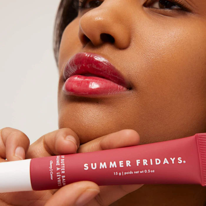 Sephora Summer Fridays Lip Butter Balm for Hydration & Shine Cherry .5 Oz)