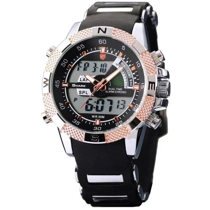 Shark Sport Watch Shark Sport Wrist Watch Dual Time Lcd Alarm Chronograph White Dial VZ800 - 3alababak