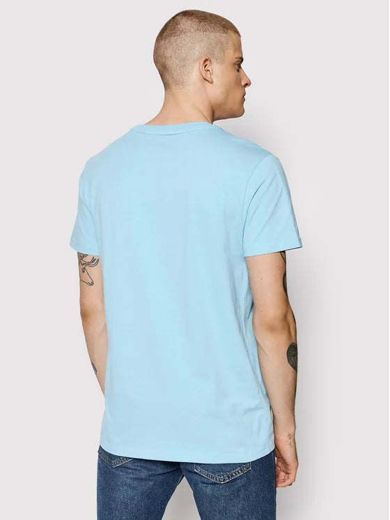 Tommy Hilfiger Men's Cn Short Sleeves Logo T-shirt Blue Regular Fit Size Large - 3alababak