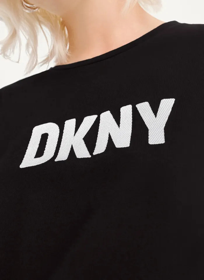 DKNY SPORTSWEAR Women's Missy W3276cna, S/S Logo Tee XL - White