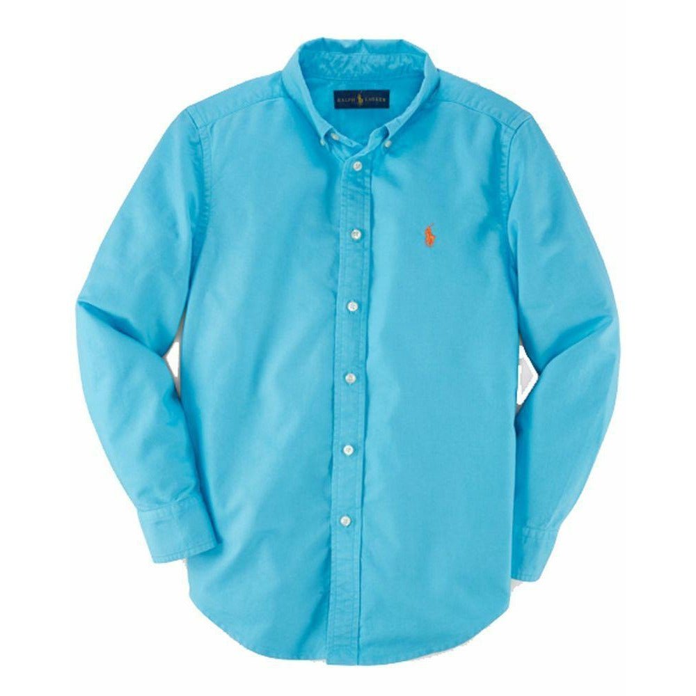 Ralph Lauren boys blake cotton oxford shirt tropic turquoise