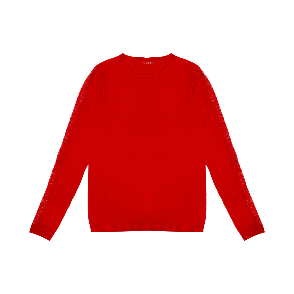 Guess Women Long Sleeve Red Sweater Top - 3alababak