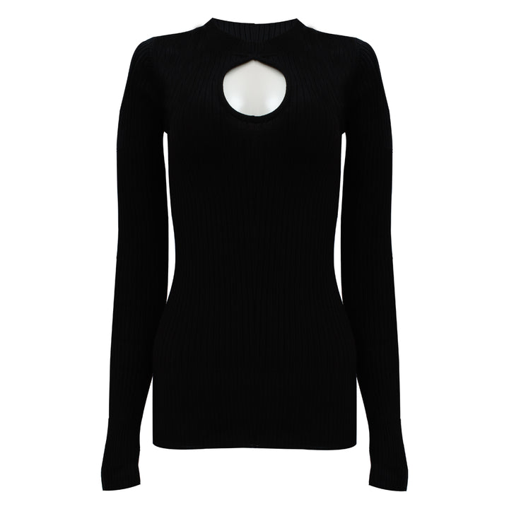 Guess Women Long Sleeve Black Sweater Top - 3alababak
