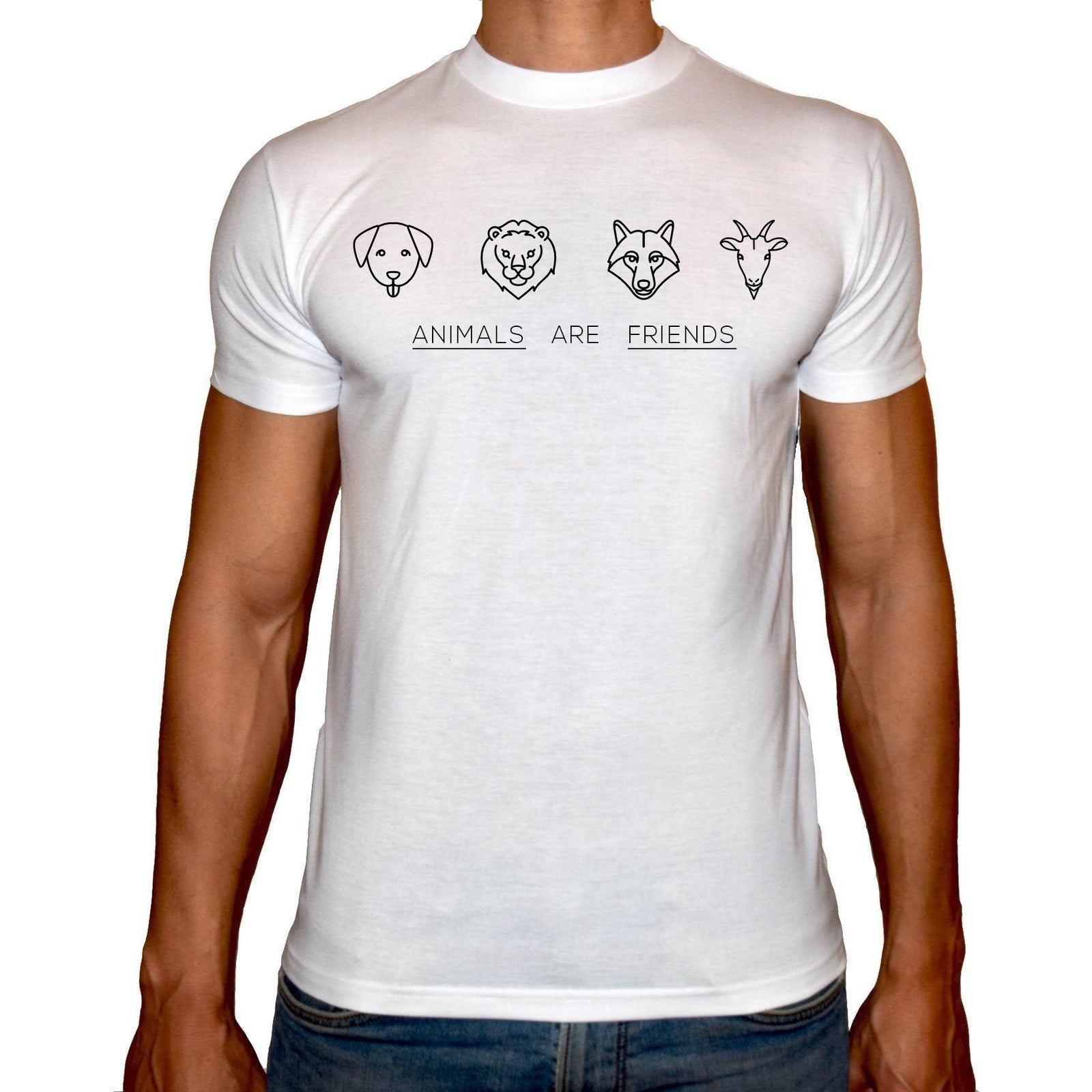 Phoenix WHITE Round Neck Printed T-Shirt Men (Friends) - 3alababak