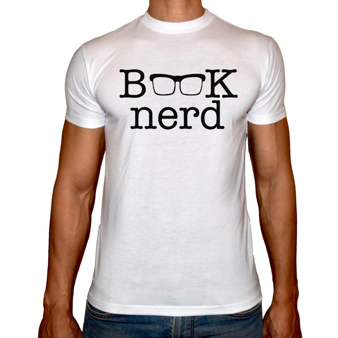 Phoenix WHITE Round Neck Printed T-Shirt Men (Book nerd) - 3alababak