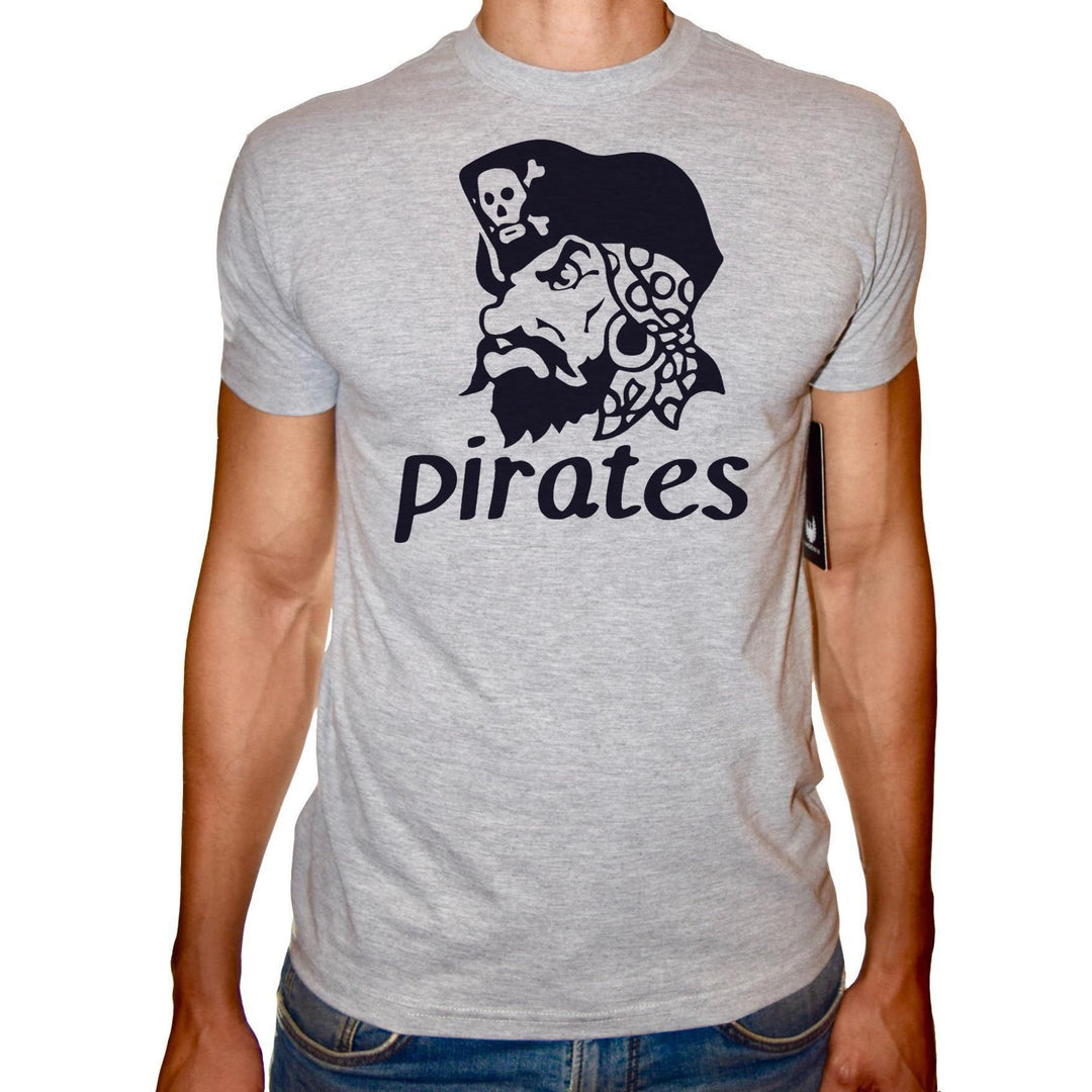 Phoenix GREY Round Neck Printed T-Shirt Men (Pirates ) - 3alababak