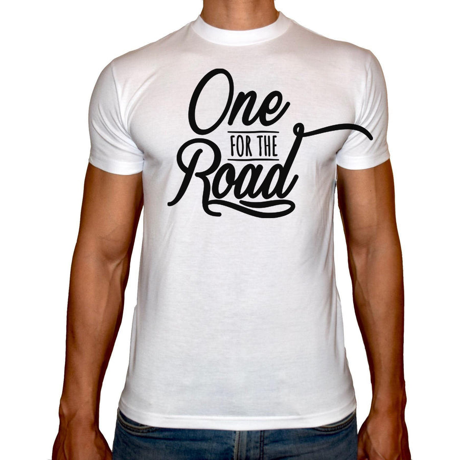 Phoenix WHITE Round Neck Printed T-Shirt Men (One for the road) - 3alababak