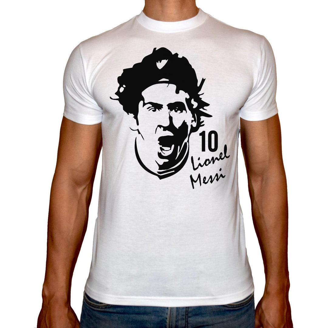 Phoenix WHITE Round Neck Printed T-Shirt Men (Messi) - 3alababak