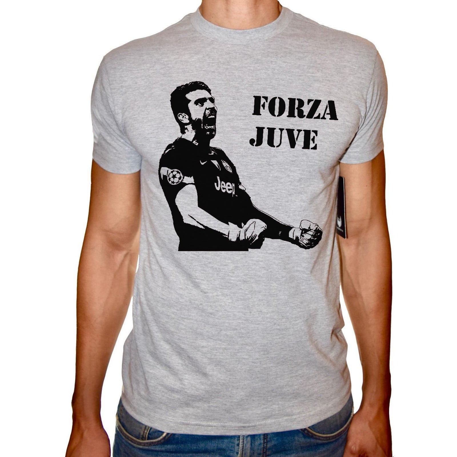 Phoenix GREY Round Neck Printed T-Shirt Men (Juve) - 3alababak
