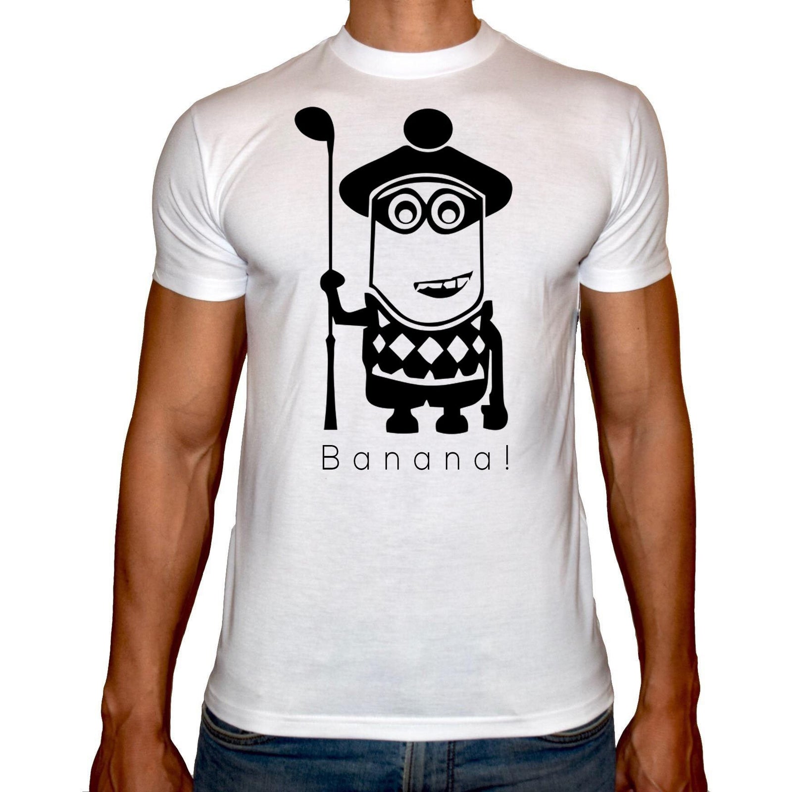 Phoenix WHITE Round Neck Printed T-Shirt Men (Despicable me) - 3alababak