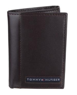 Tommy Hilfiger 31TL11X033 Men's Leather Cambridge Trifold Wallet Brown - 3alababak
