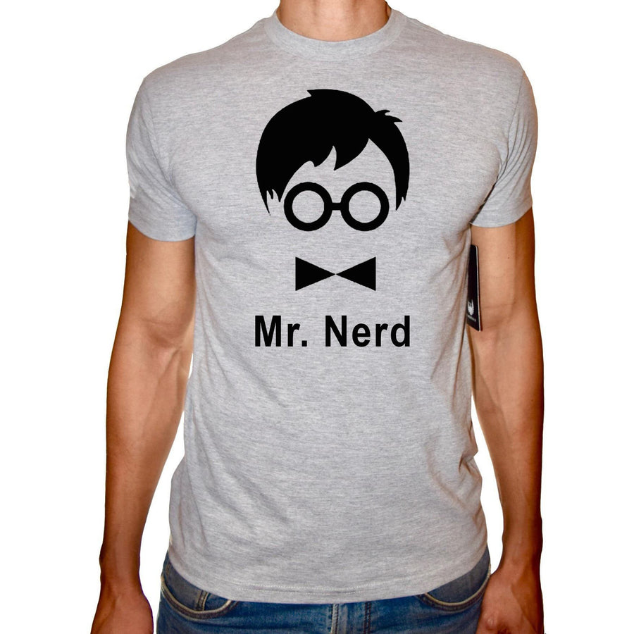 Phoenix GREY Round Neck Printed T-Shirt Men (Mr. nerd ) - 3alababak