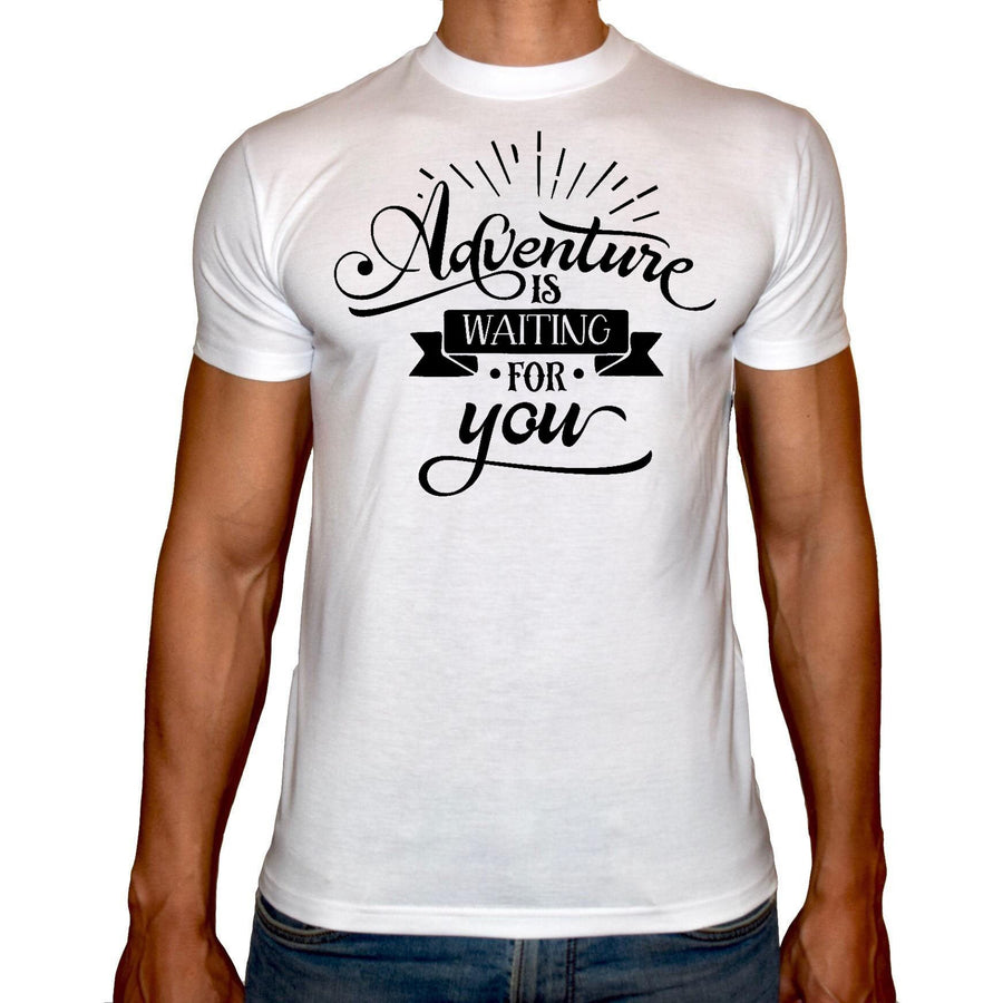 Phoenix WHITE Round Neck Printed T-Shirt Men (Adventure) - 3alababak