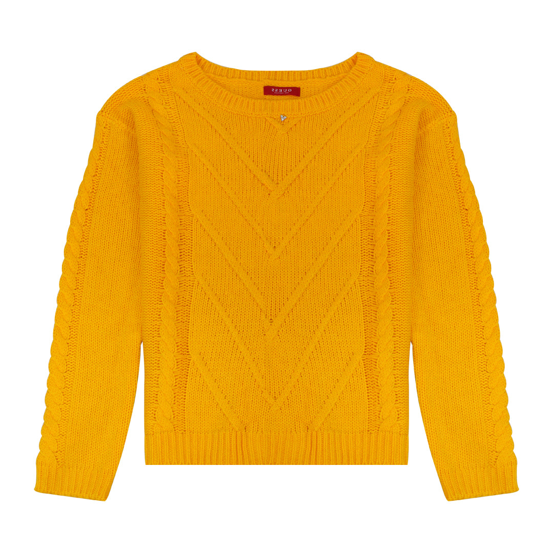 Guess Women Long Sleeve Yellow Sweater Top - 3alababak