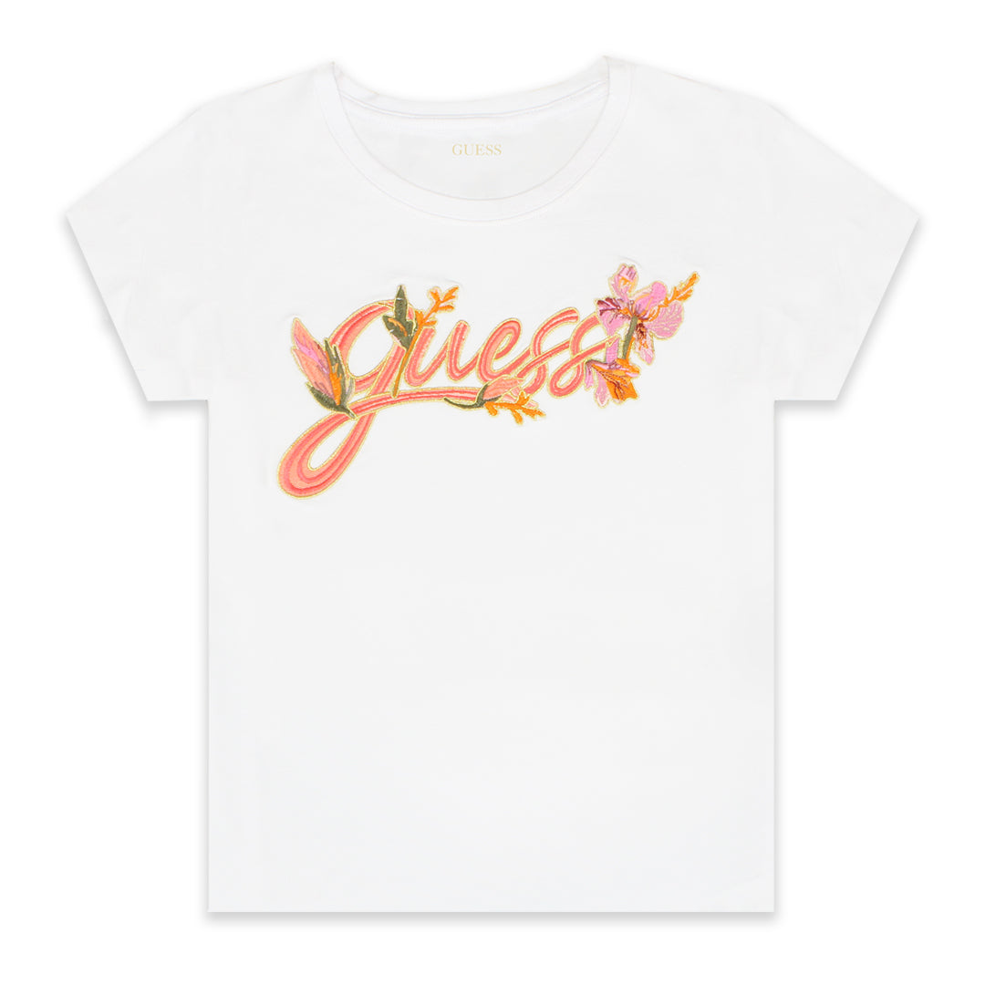 Guess Women Logo Front Printed T-shirt - White Color