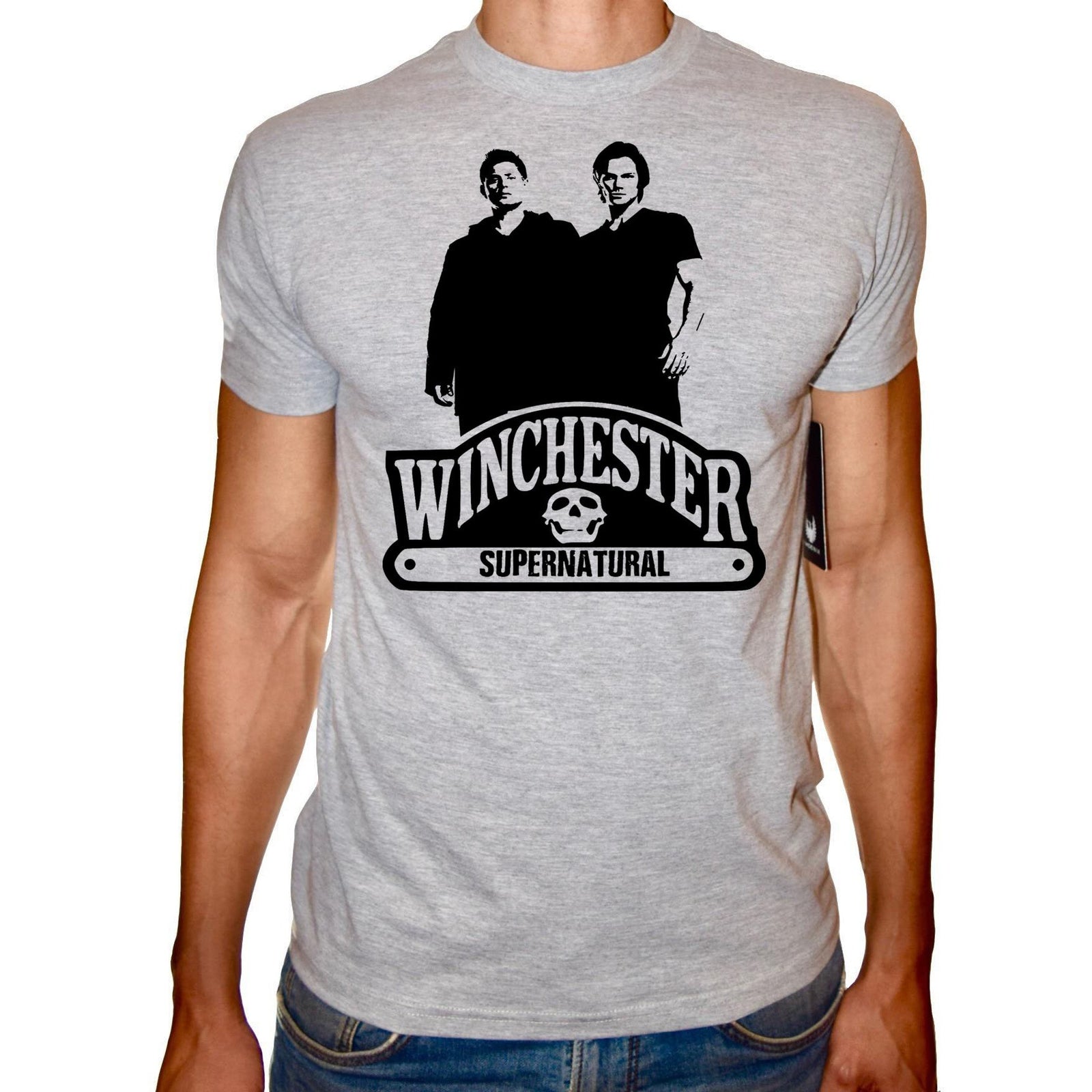 Phoenix GREY Round Neck Printed T-Shirt Men ( Supernatural) - 3alababak