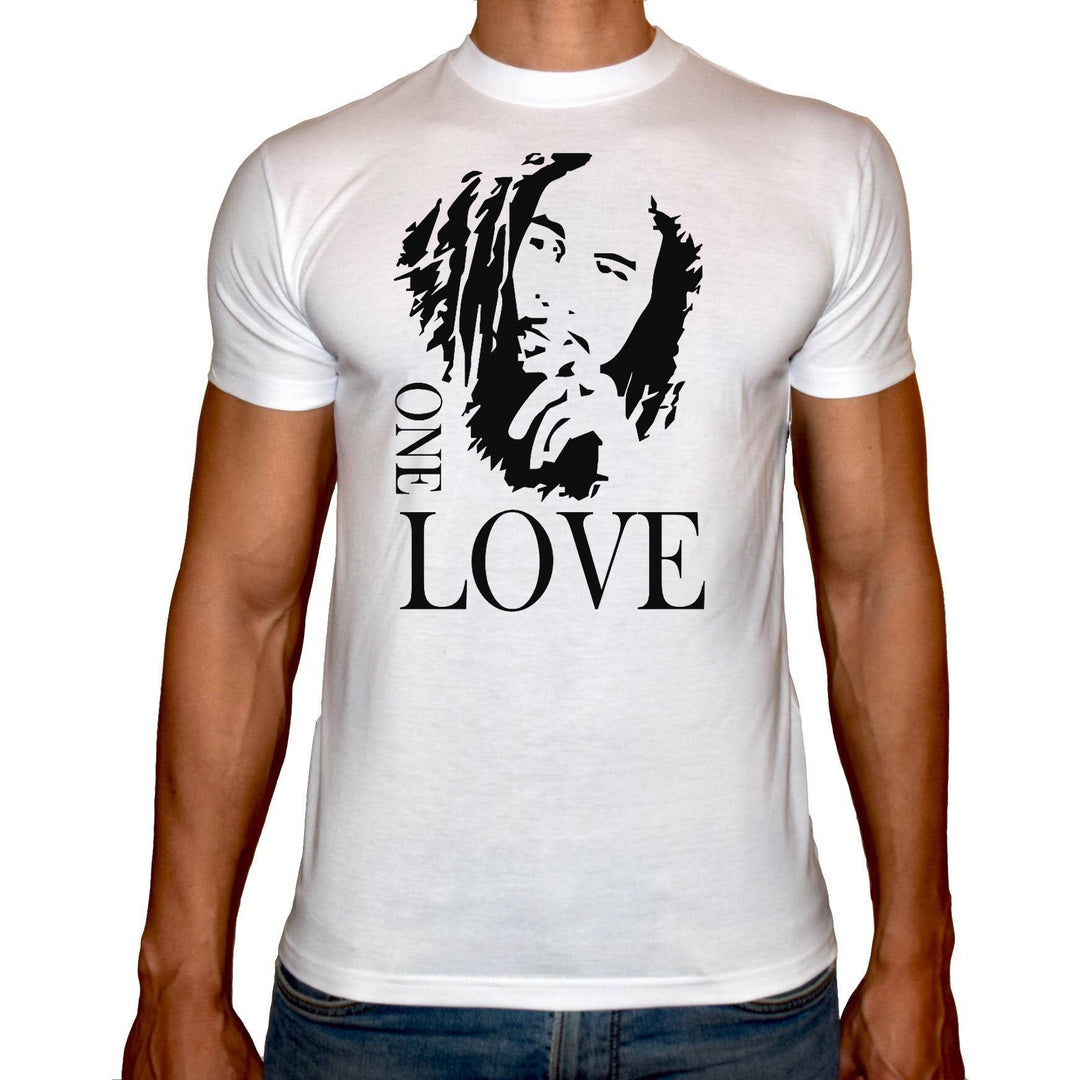 Phoenix WHITE Round Neck Printed T-Shirt Men (Bob marley) - 3alababak