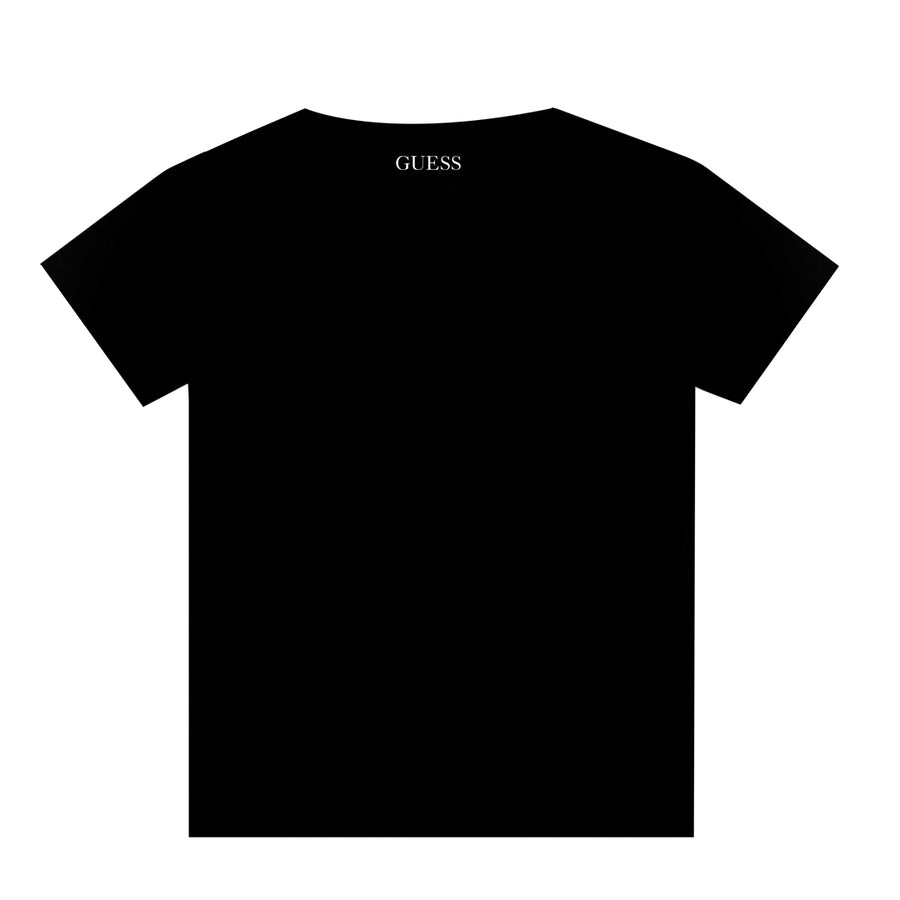 Guess Women Front Logo T-shirt Black Color - 3alababak