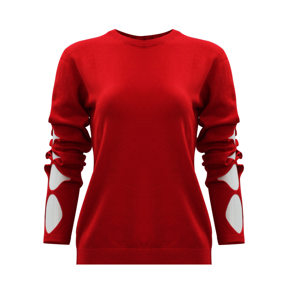 Guess Women Long Sleeve Red Sweater Top - 3alababak