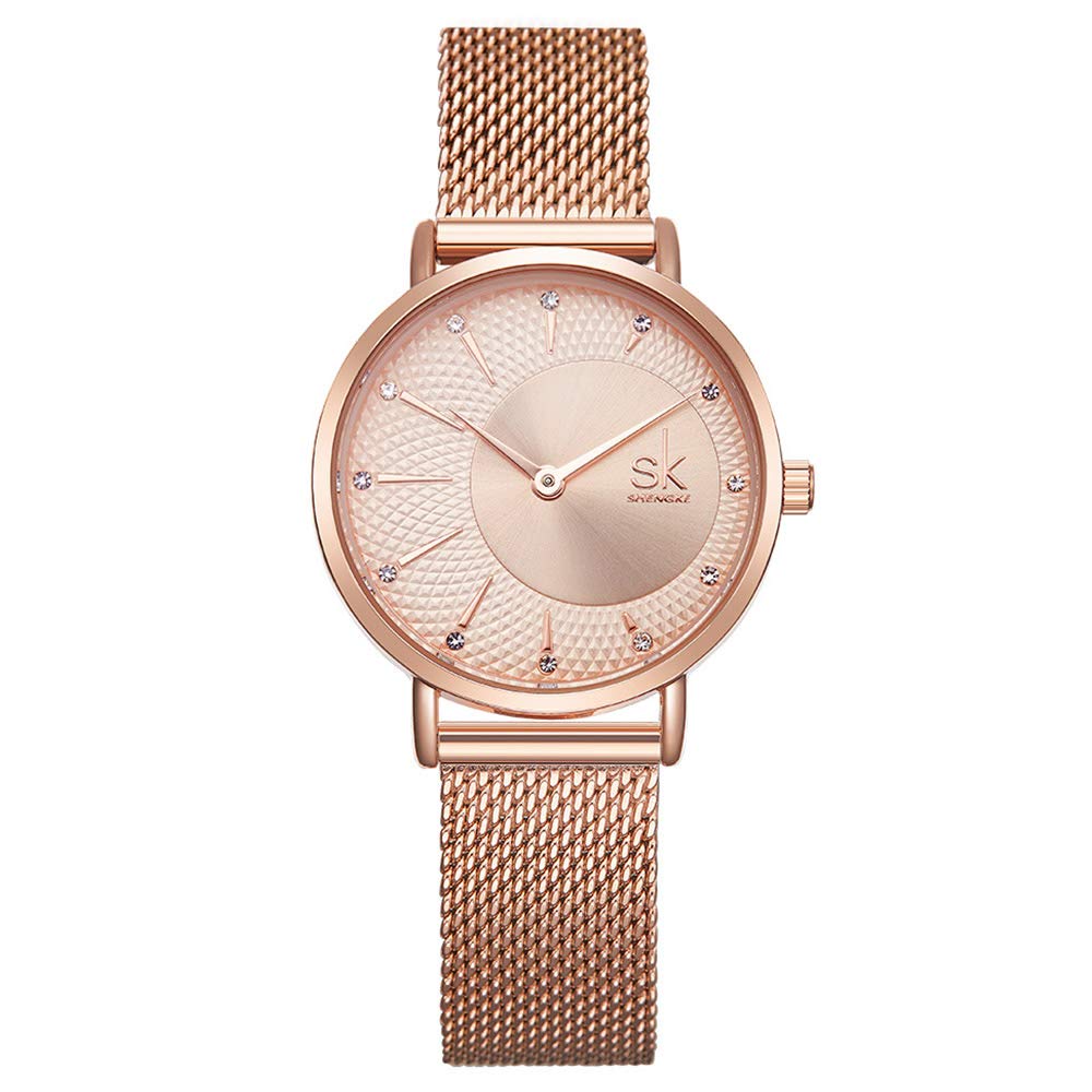 SK Simple Watches on Sale Analog Mesh Watches for Women Stainless Steel Band reloj de Mujer -K0093 - 3alababak